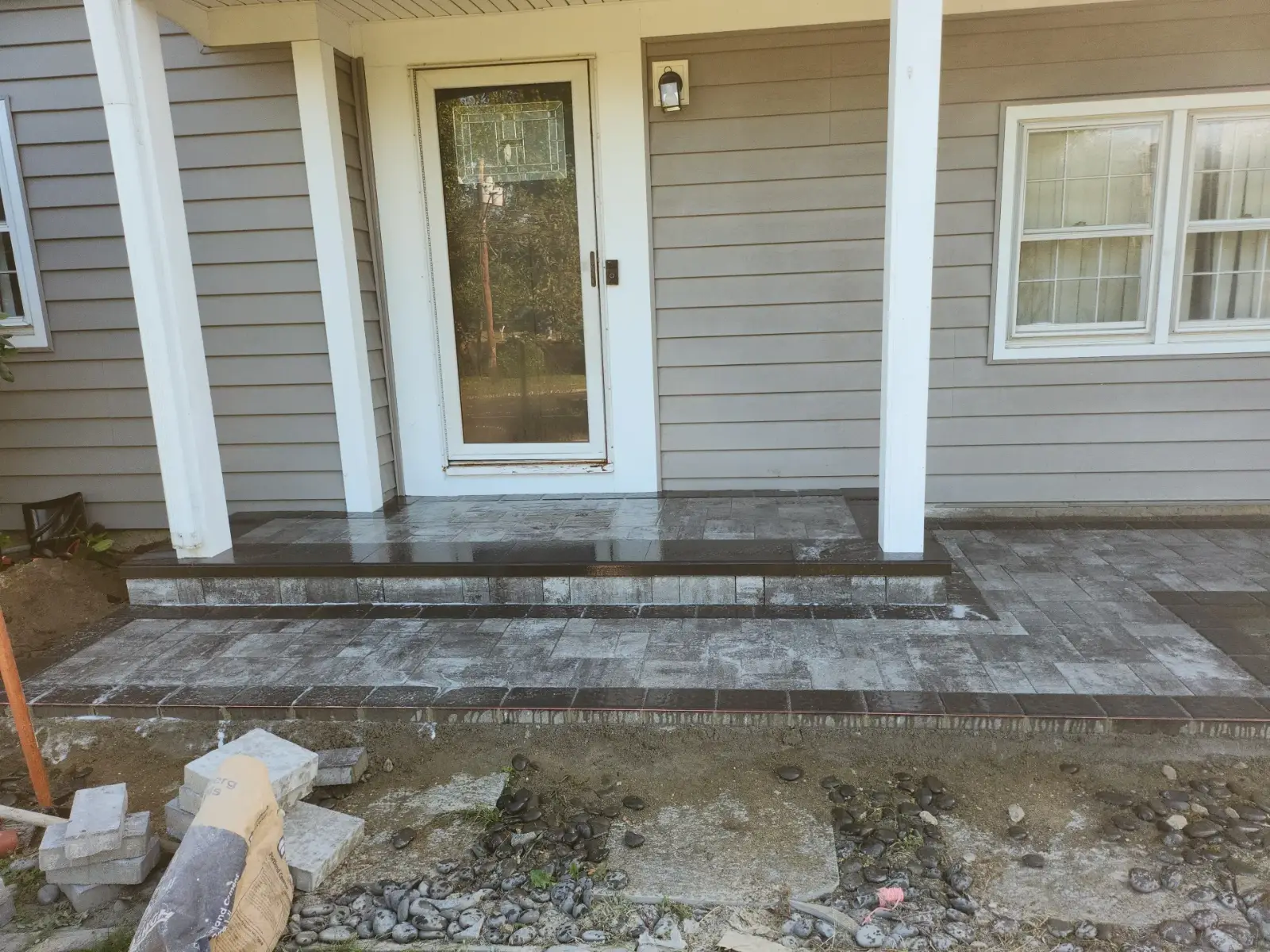 Porch step and paver landing by Promaster Maintenance Corp, Long Island, NY