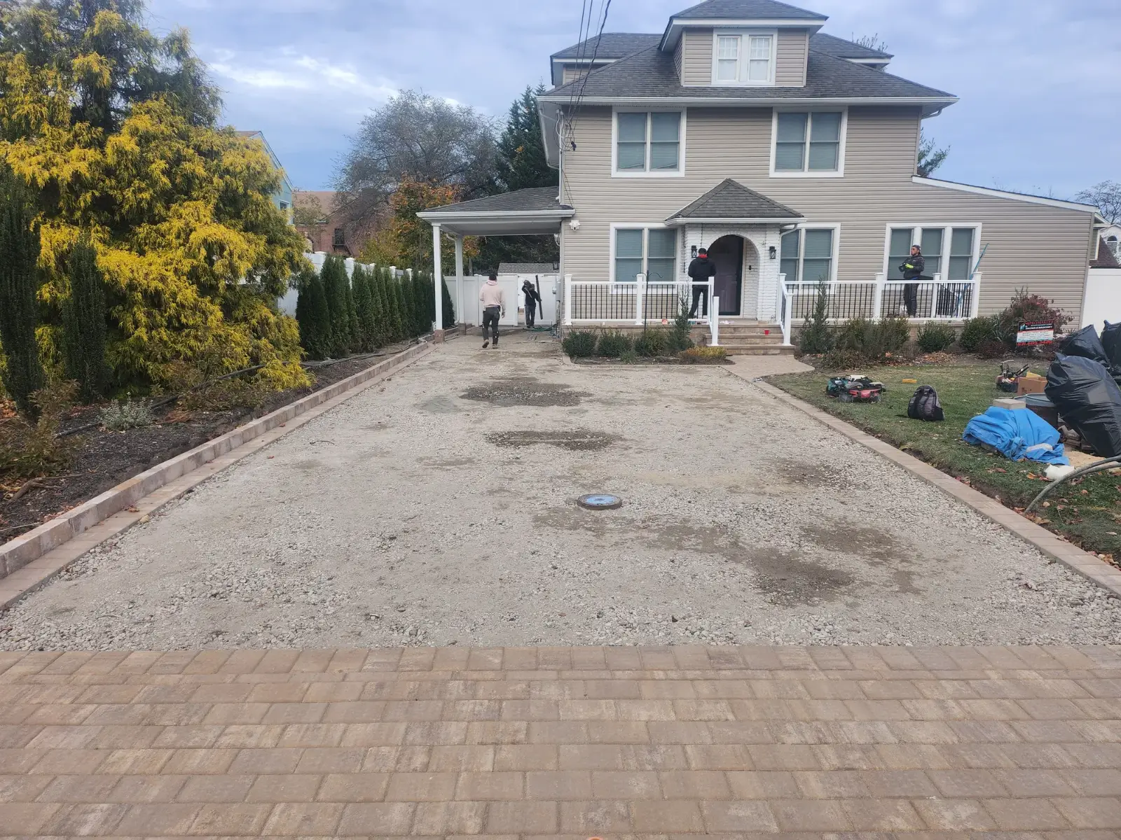Driveway base prepared by Promaster Maintenance Corp before paving, Long Island, NY