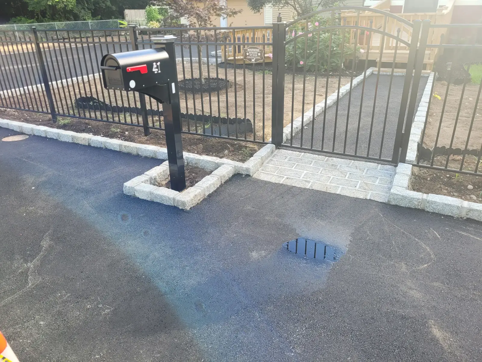 Asphalt path with granite block edging by Promaster Maintenance Corp, Long Island, NY