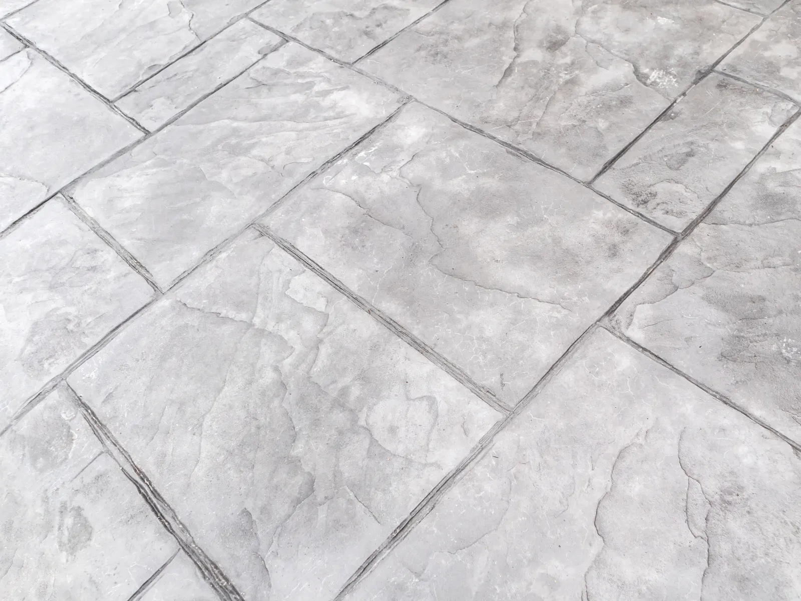 Stamped concrete in a stone pattern