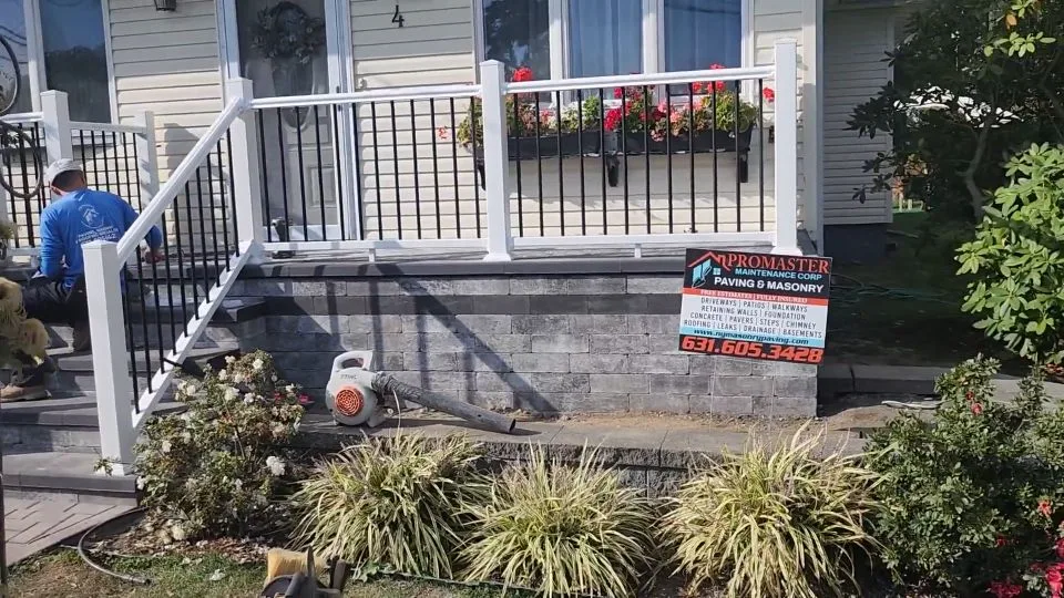 Porch railings and stoop (video) by Promaster Maintenance Corp, Long Island, NY