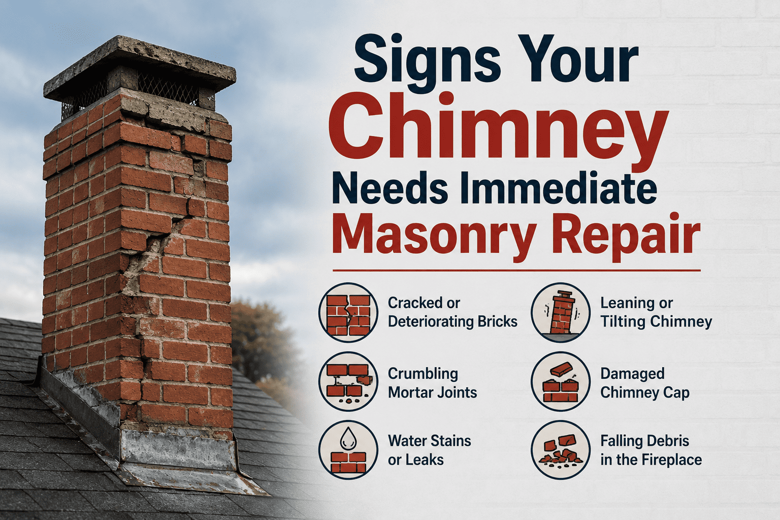Signs Your Chimney Needs Immediate Masonry Repair